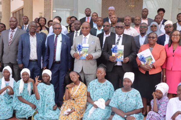 KICD Director Prof. Charles Ong'ondo, Director MoE Fredrick Haga,Mizizi Elimu Afrika, director research Dr. Maurice Mutisya and other stakeholders during Values-based Education launch.