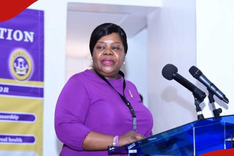 KEWOTA CEO Benta Akinyi Opande speaking at a past function. Photo/Courtesy