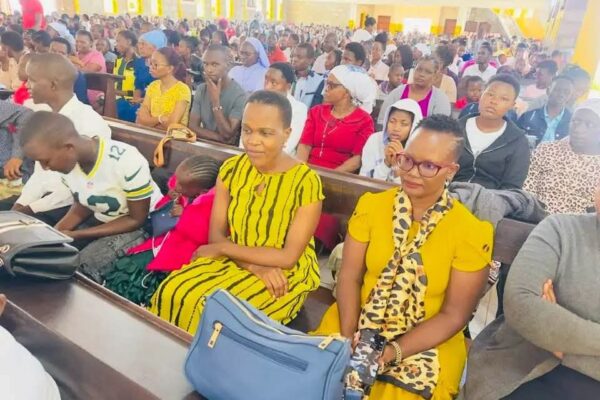 Dr Roslyne Nyakona(left) and Dr.Magadaline Gesare at St. Charles Lwanga, Kisii Cathedral Catholic Church. Photo: Enock Okong'o.