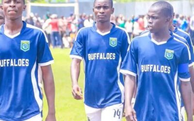 Chesamisi High School players during the zonal football semi-final match in Kimilili, Bungoma county.