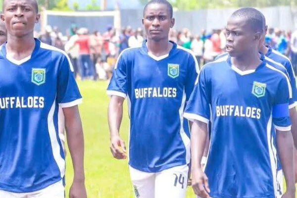Chesamisi High School players during the zonal football semi-final match in Kimilili, Bungoma county.