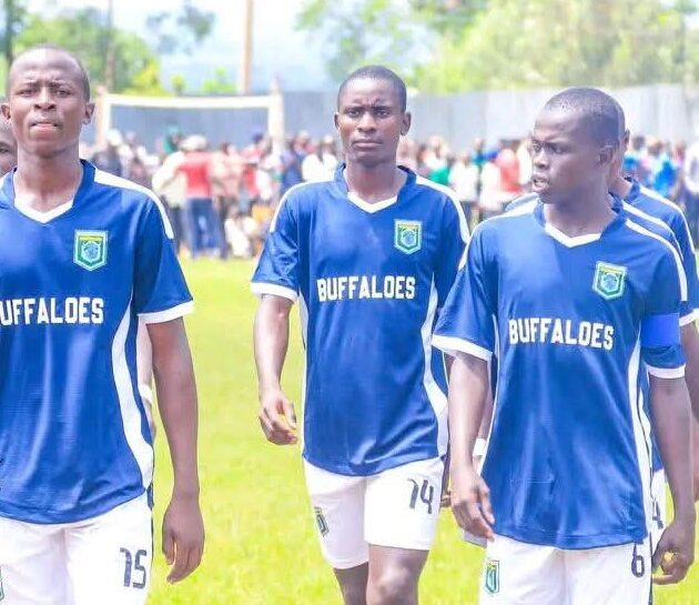 Chesamisi High School players during the zonal football semi-final match in Kimilili, Bungoma county.