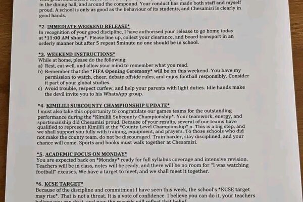 The alleged newsletter circulating online