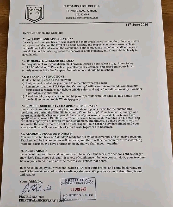 The alleged newsletter circulating online