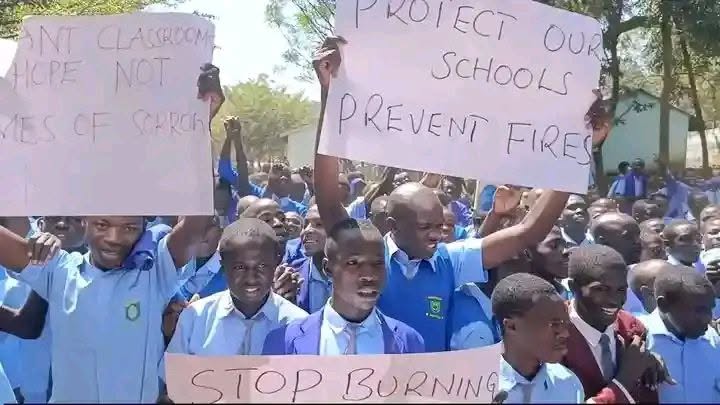 Some of the Migori High School students during the past peaceful demonstration