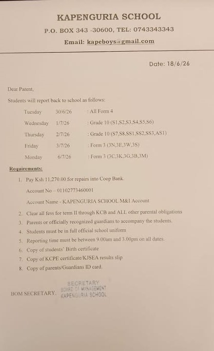 Kapenguria memo