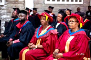 Graduands celebrate after being conferred with qualifications during the historic African Talent University graduation ceremony in Kisumu County. The event marked the realization of a vision more than 20 years in the making and showcased the institution's commitment to talent-based learning