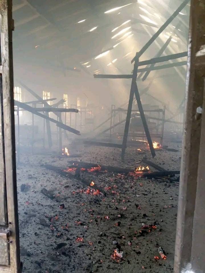 The gutted girls' dormitory