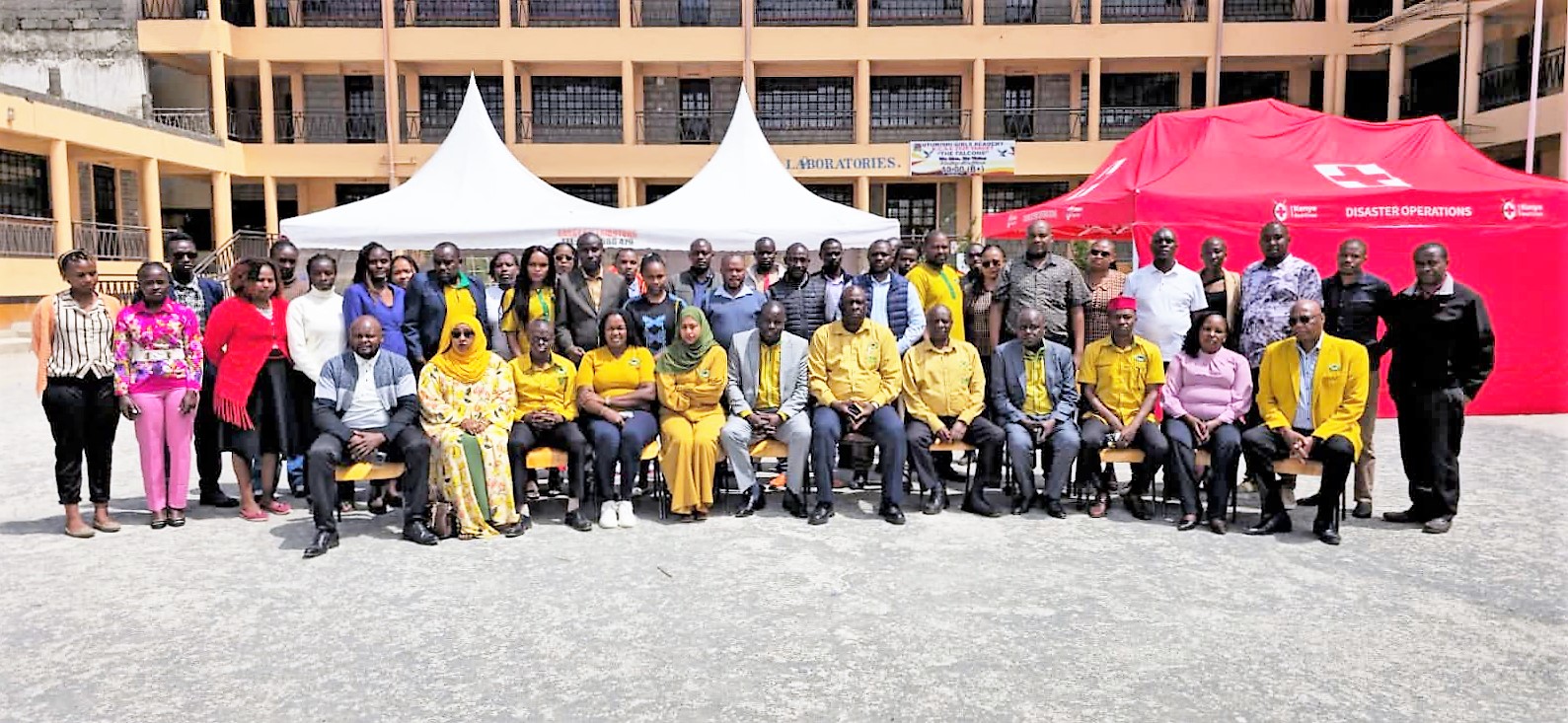 KUPPET leadership, led by National Chairman Omboko Milemba, during a solidarity visit to Utumishi Girls High School following the tragic dormitory fire that claimed the lives of 16 students, as they console the school community and call for calm, accountability and enhanced safety in learning institutions