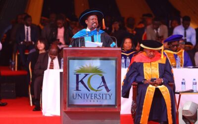 Vice Chancellor and Chief Executive Officer Prof. Isaiah Wakindiki speaking during the graduation ceremony. Photo Courtesy