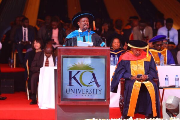 Vice Chancellor and Chief Executive Officer Prof. Isaiah Wakindiki speaking during the graduation ceremony. Photo Courtesy