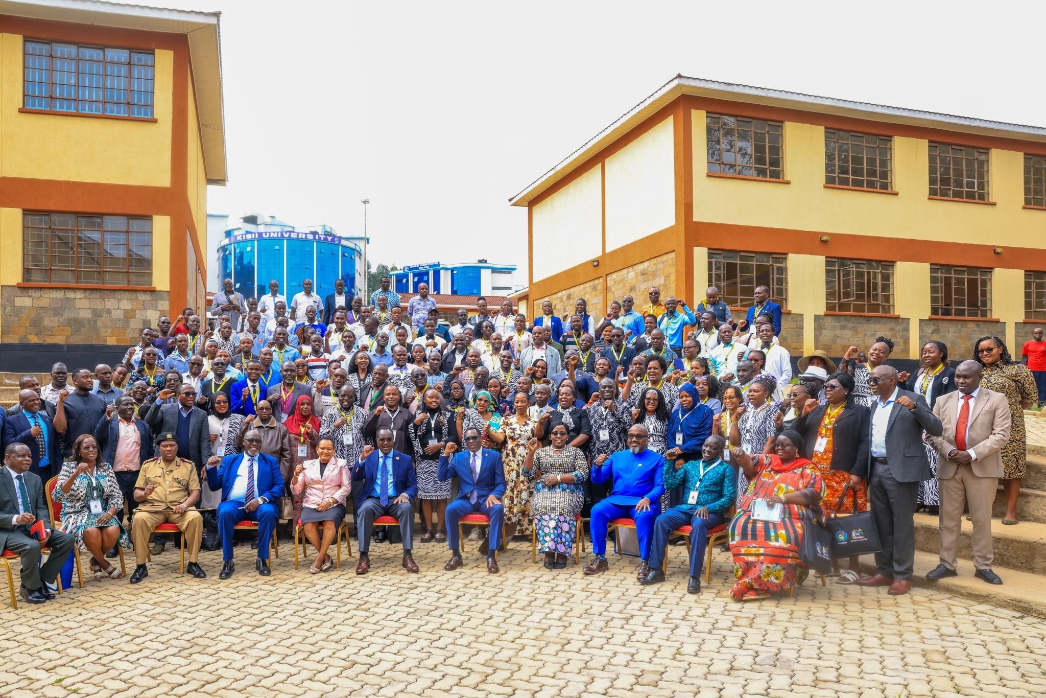 Julius Ogamba and other delegates during the CHAKAMA international conference at Kisii University