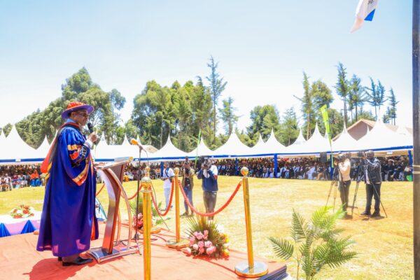 CS Ogamba speaking the inaugural graduation ceremony for Kipsoen National Poly