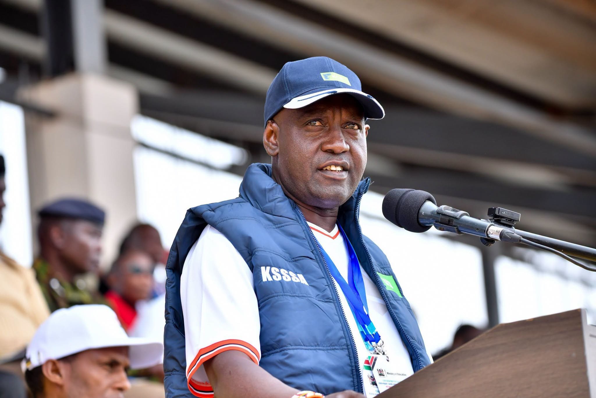 Basic Education Principal Secretary John Ololtuaa Speaking during the opening ceremony of the Term Two 2026 National School Games