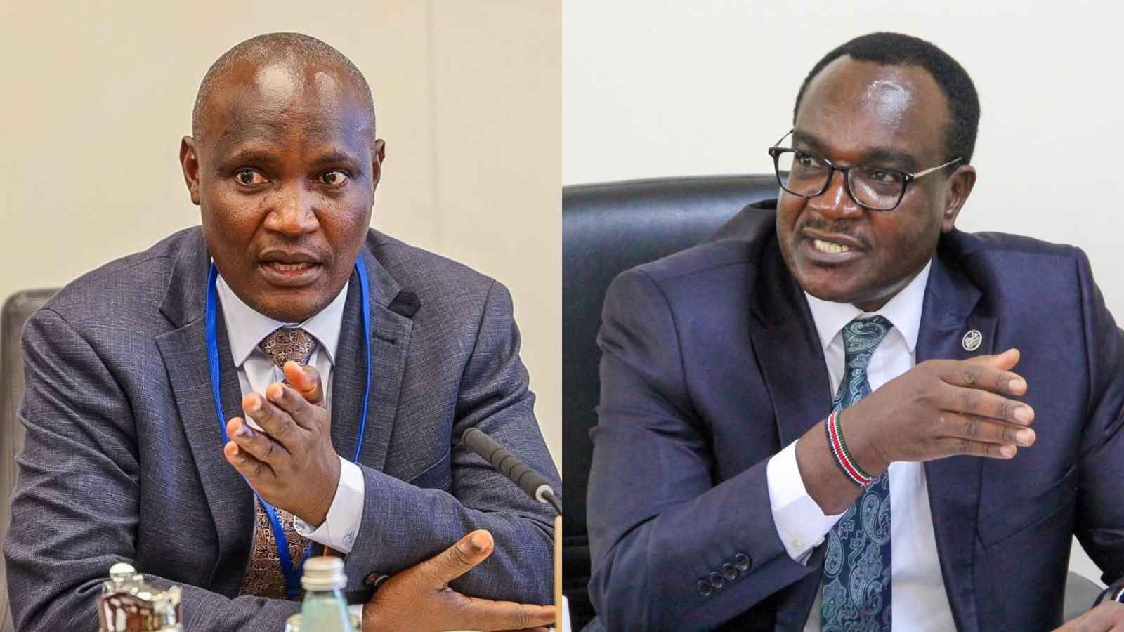 Collage photo of Treasury Cabinet Secretary John Mbadi and Education Cabinet Secretary Julius Ogamba