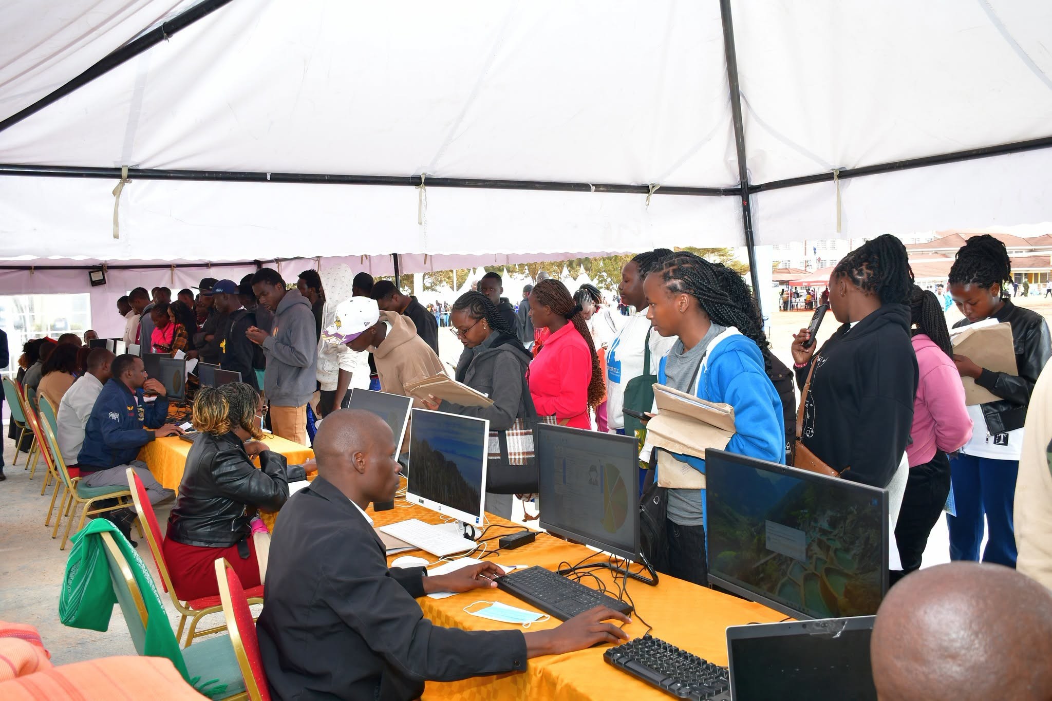 First year students during the admission day at Machakos university