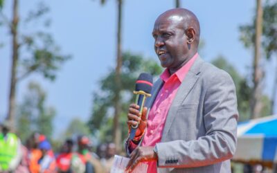 Principal Secretary for Basic Education John Olotuaa speaking during the launch of new classrooms at Hema Chitago Senior and Comprehensive Schools