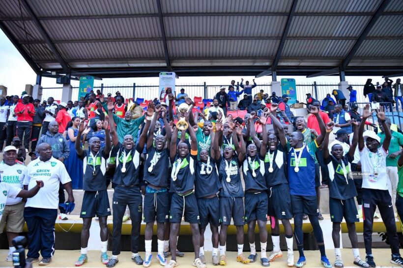 Kakamega School celebrate after winning the 2026 KSSSA national football title