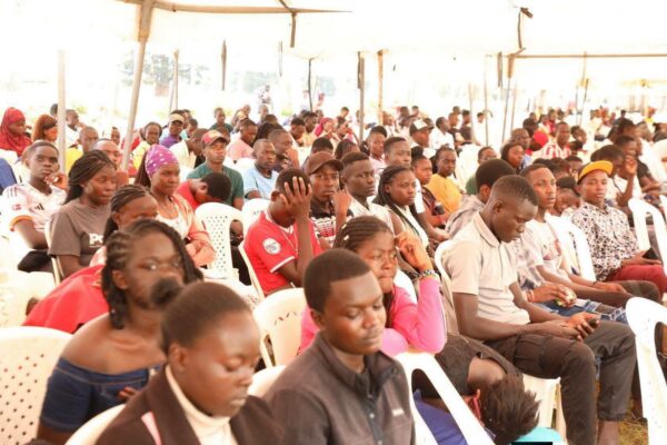 Mmust first year students follow proceedings during orientation on Monday.