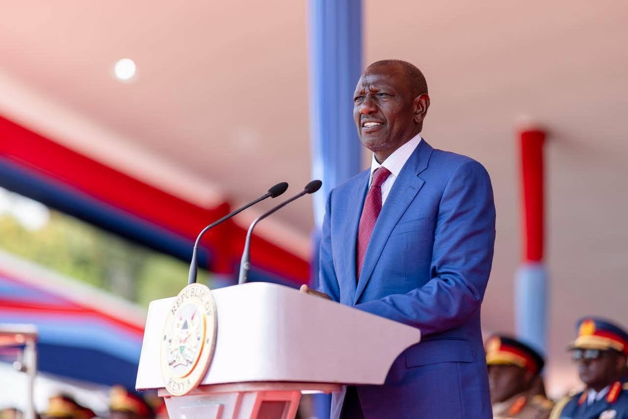 President William Ruto Speaking during the 46th KDF pass-out parade at the Defence Forces