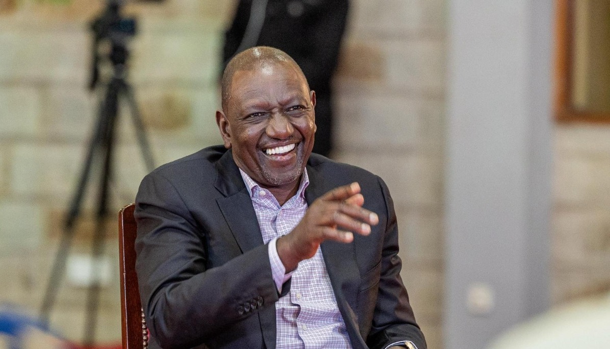 President William Ruto speaks to journalists at Sagana State Lodge
