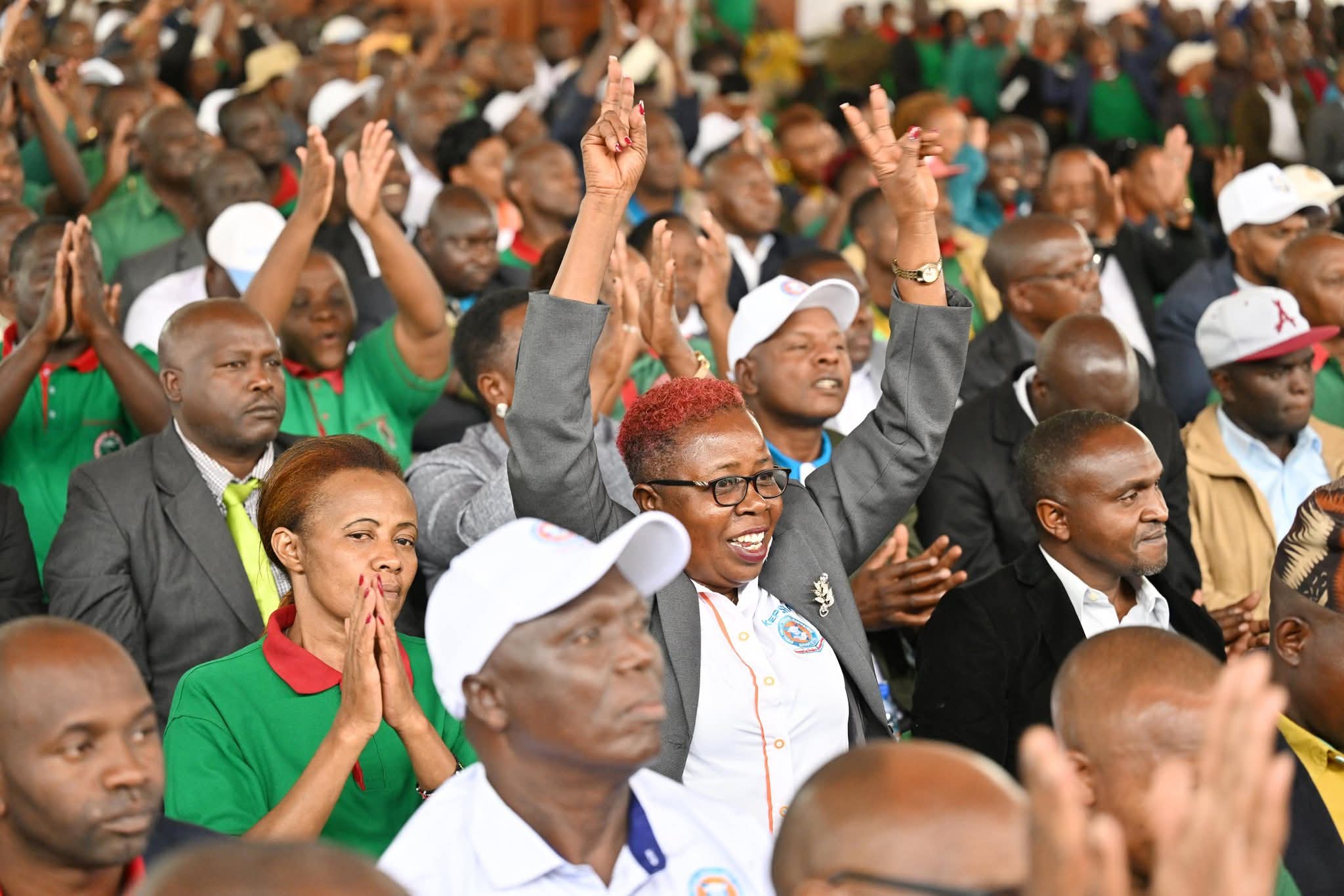 A section of teachers in celebration during the meeting at State House on September 13,2025
