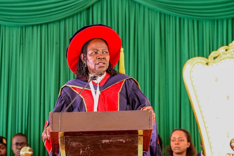 TVET PS, Dr.Esther Muoria during first Sikri Graduation Ceremony
