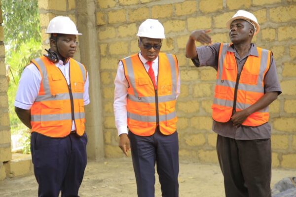 Kisii University VC Prof. Nathan Ogechi at the Nyamira University College construction site