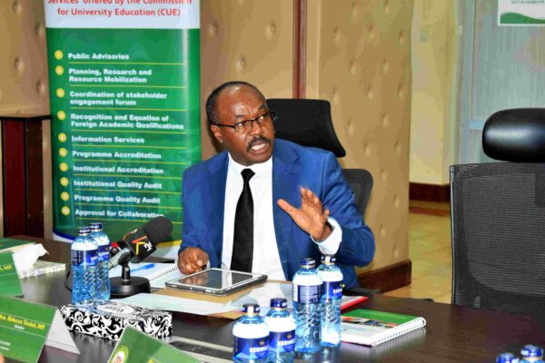 Commission for University Education Chief Executive Officer Prof. Mike Kuria