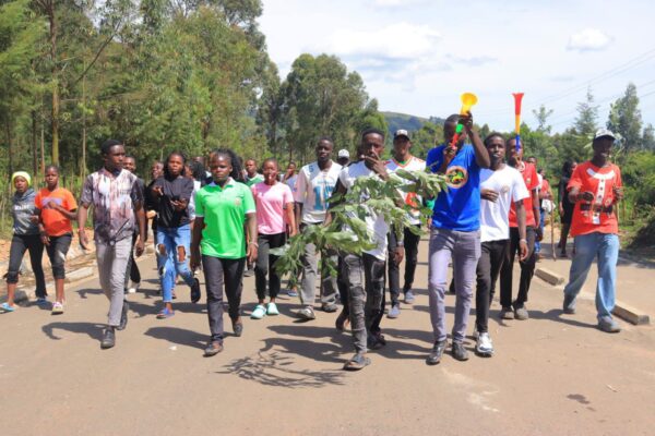 Bomet University students during a recent demonstration in Bomet town