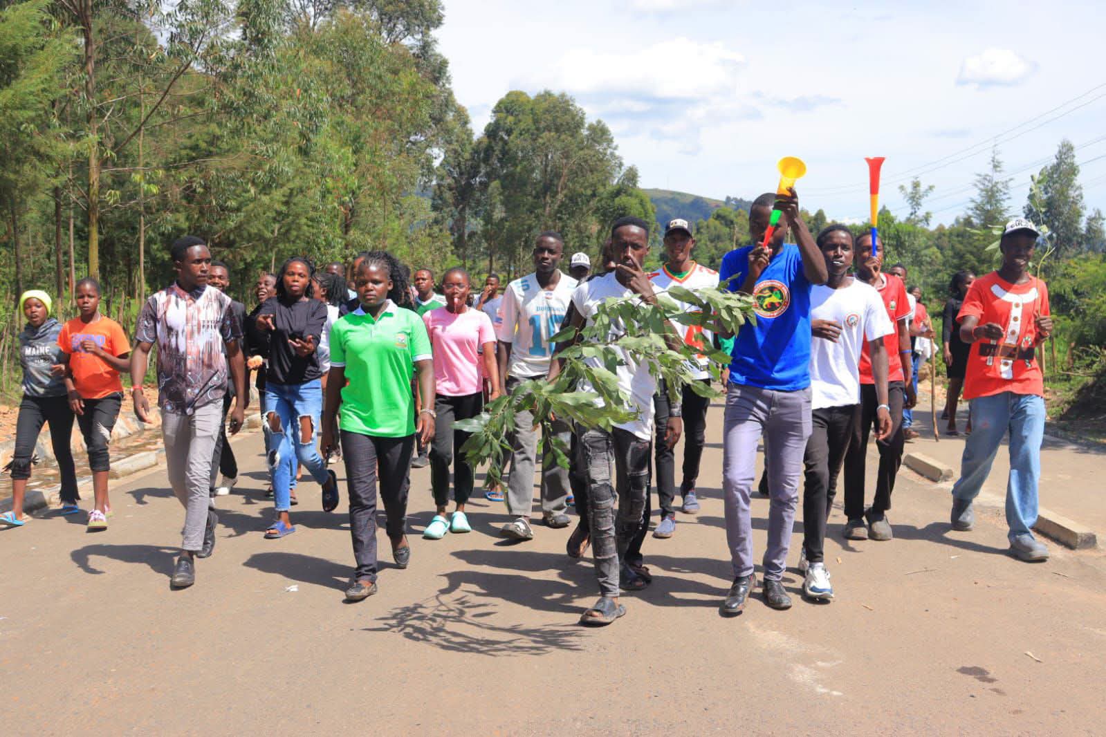 Bomet University students during a recent demonstration in Bomet town