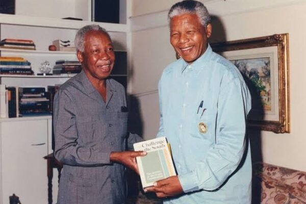 Former Tanzanian President Julius Nyerere with his South Africa Counterpart Nelson Mandela