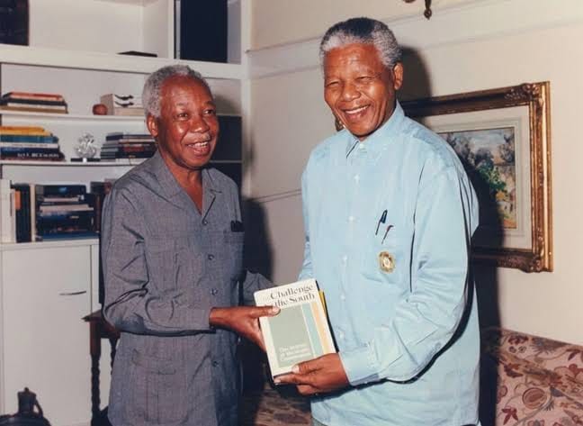Former Tanzanian President Julius Nyerere with his South Africa Counterpart Nelson Mandela