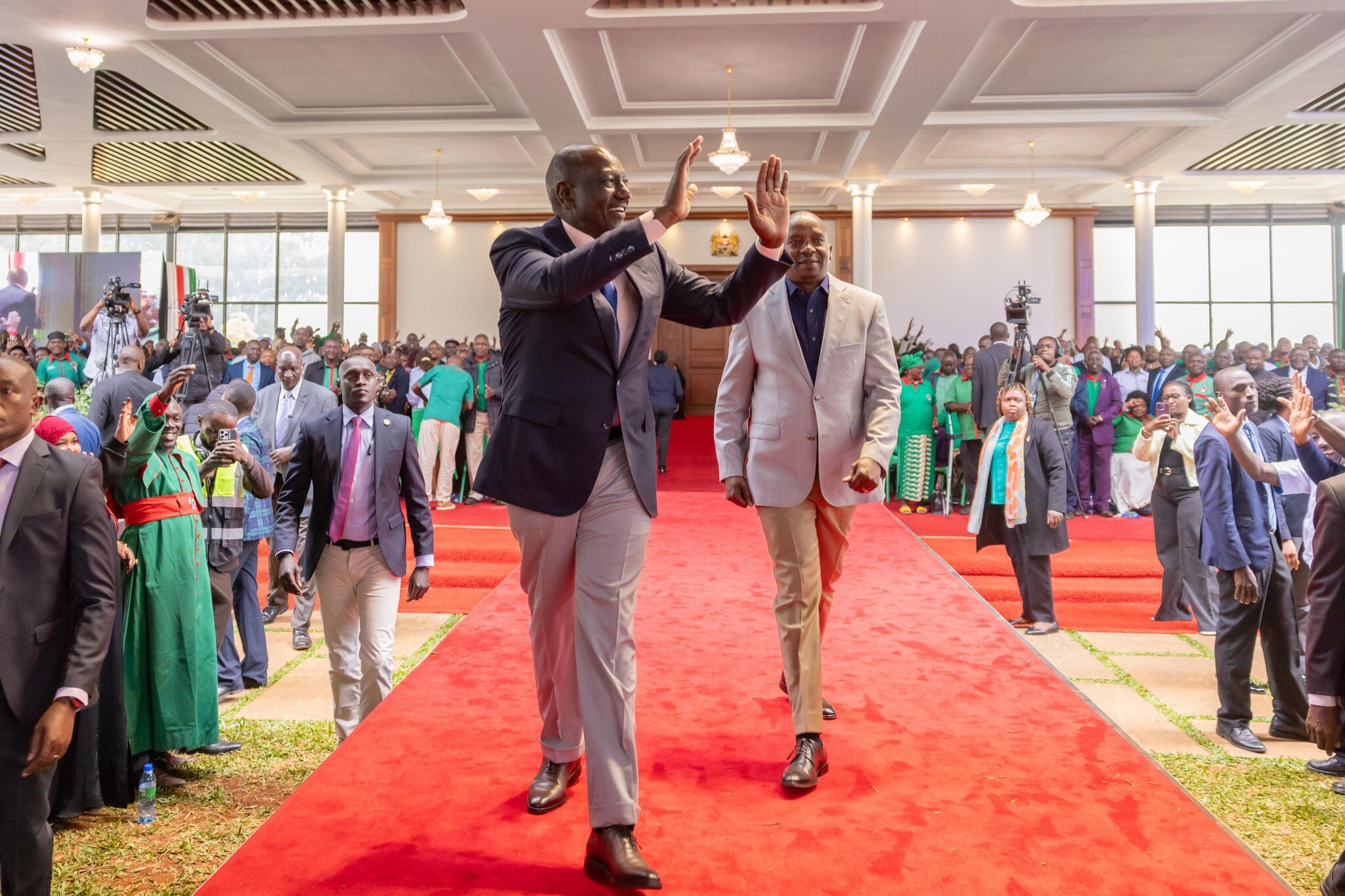 President William Ruto and his Deputy Kithure Kindiki, when they hosted teachers at State House on Saturday, September 12, 2025