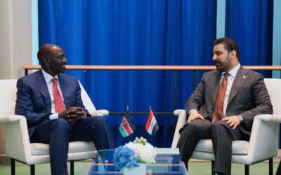 President William Ruto and the Prime Ministerof Iraq Ali al-Zaidi at the sidelines of the United Nations General Assembly in New York-Photo|PCS