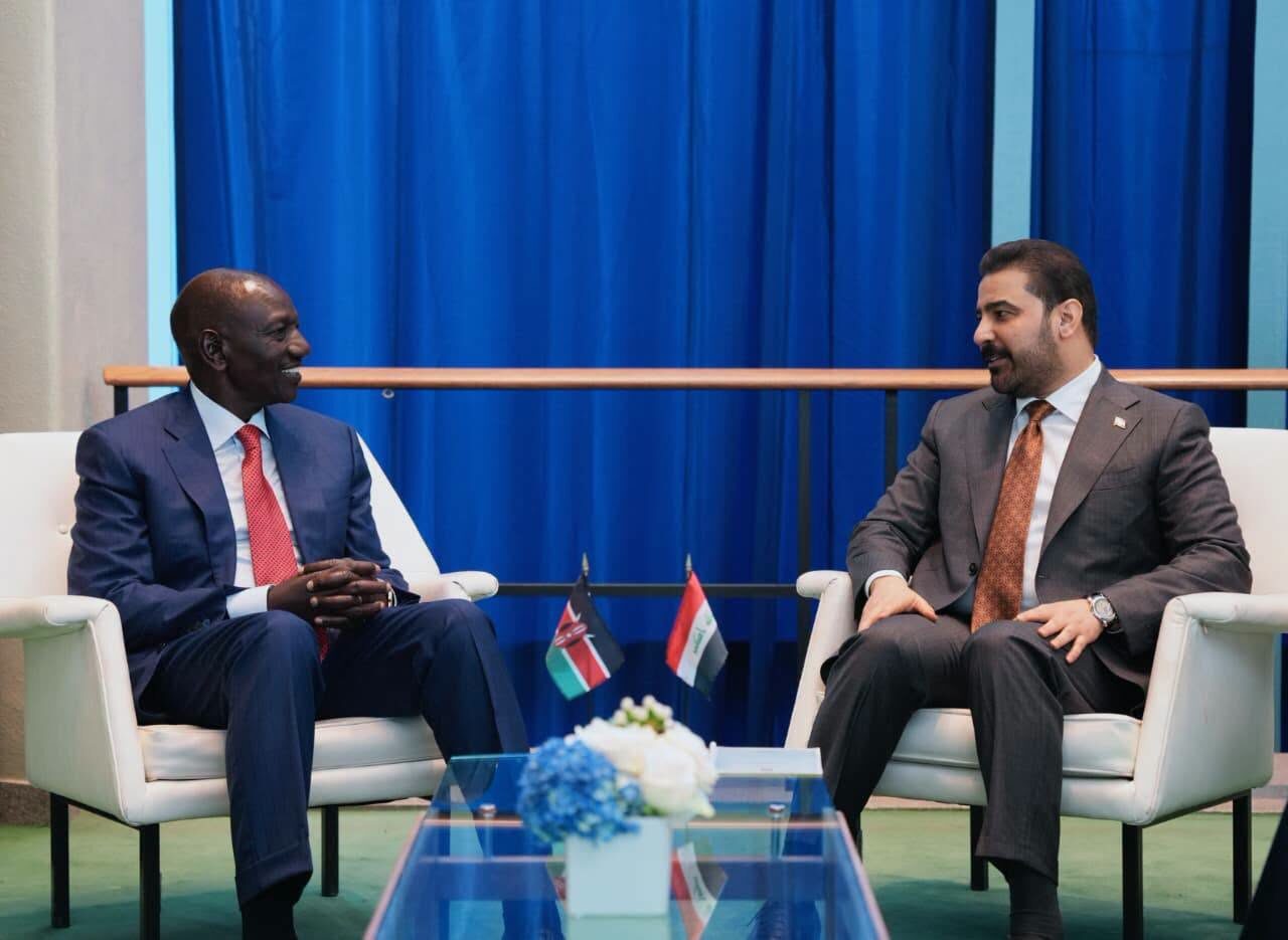 President William Ruto and the Prime Ministerof Iraq Ali al-Zaidi at the sidelines of the United Nations General Assembly in New York-Photo|PCS