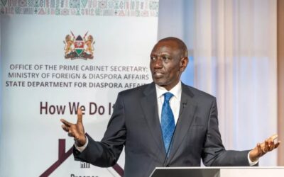 President William Ruto during a diaspora engagement forum in New York