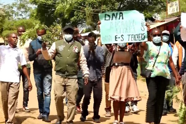 Yatta teachers demonstrating against their KNUT leaders