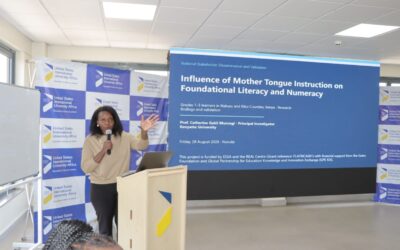 Prof Catherine Gakii Murungi presenting the findings during a stakeholders' findings validation and policy briefing meeting at USIU.
