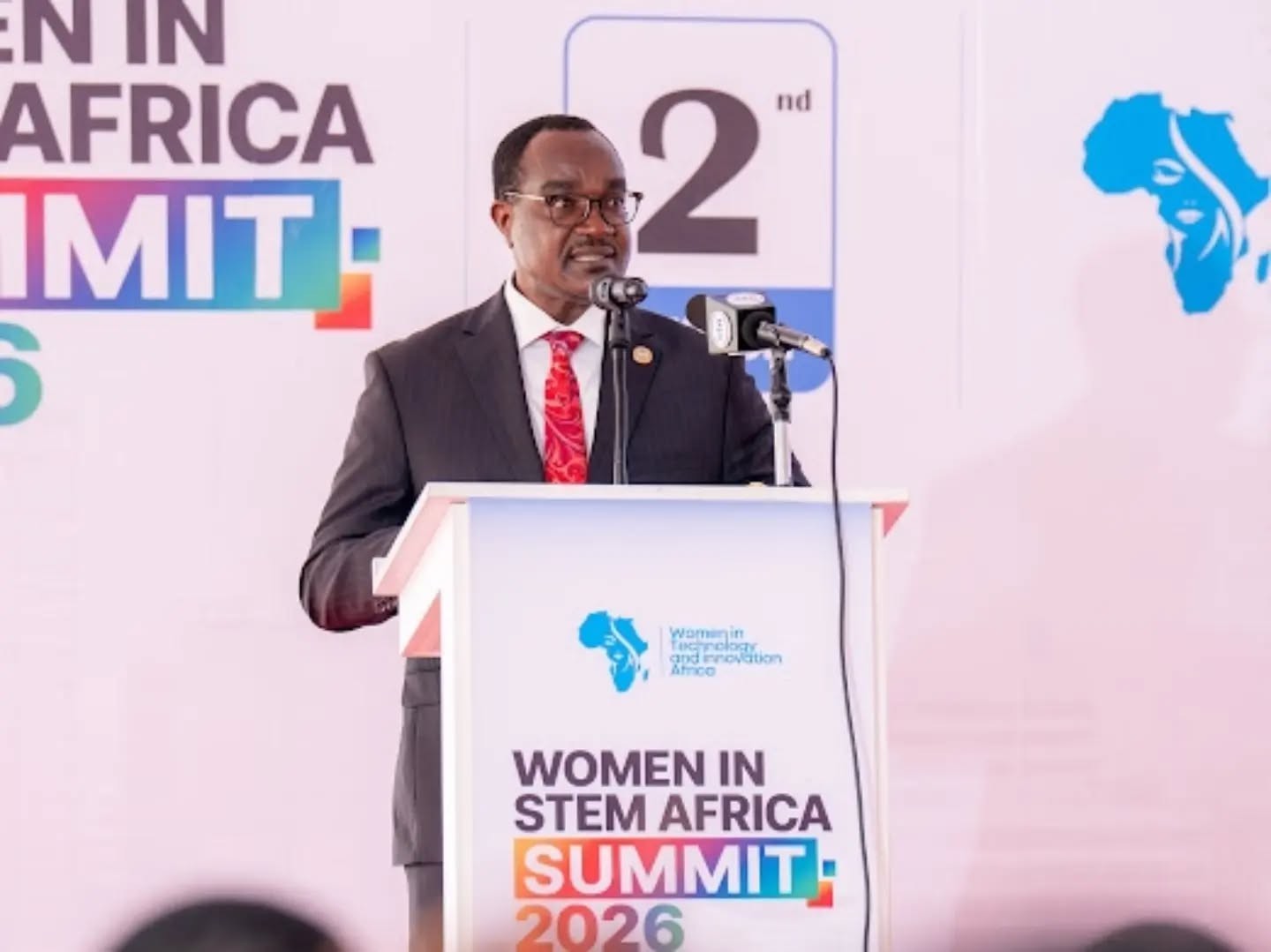 C Ogamba Speaking at the opening of the Women in STEM Africa Summit 2026 at KICC